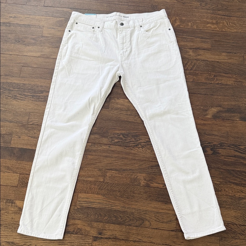 Structure Skinny White Denim Jeans